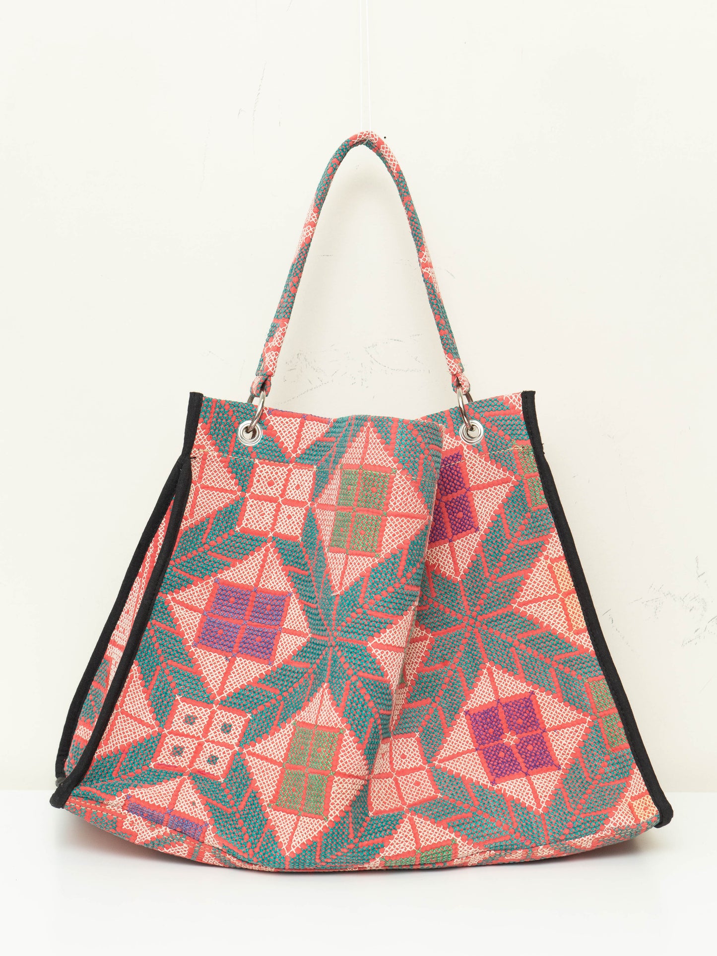The Sakshi Cross-Stitch Quilted Shoulder Bag