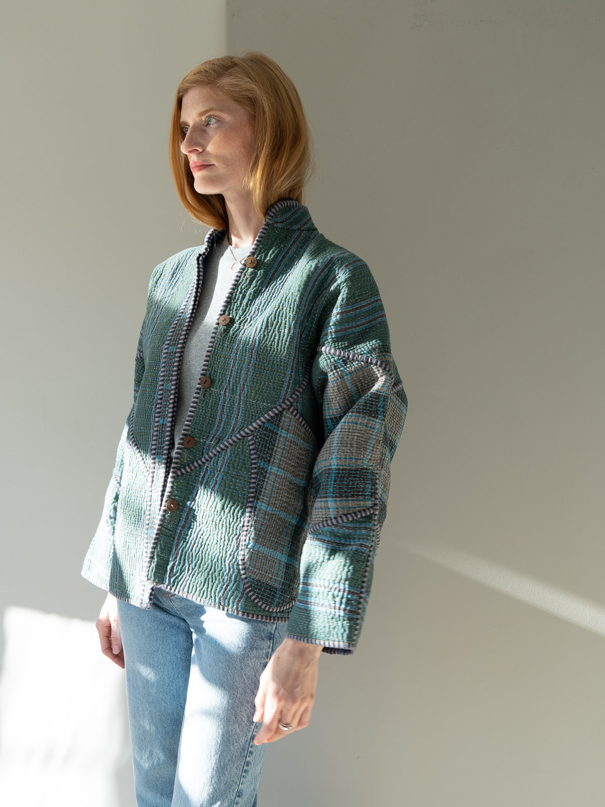 The Ladhiya Quilted Patchwork Kantha Jacket