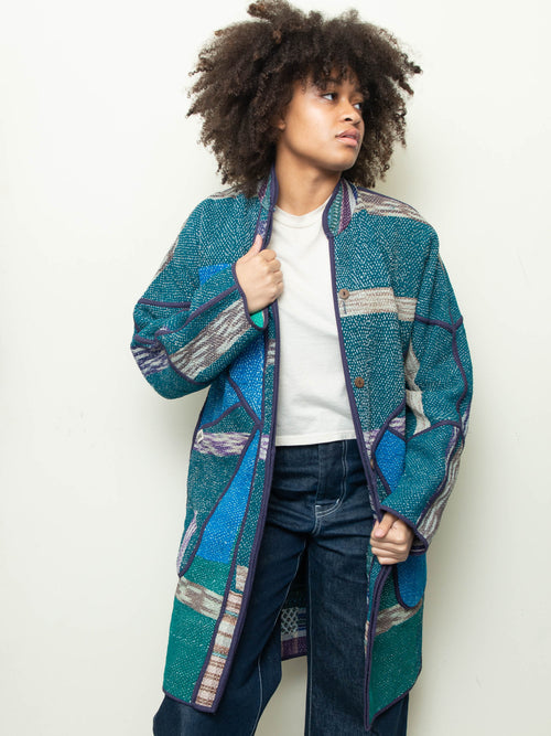 Kantha quilted clearance coat