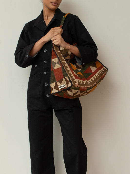 The Sakshi Ralli Quilted Shoulder Bag- Rust