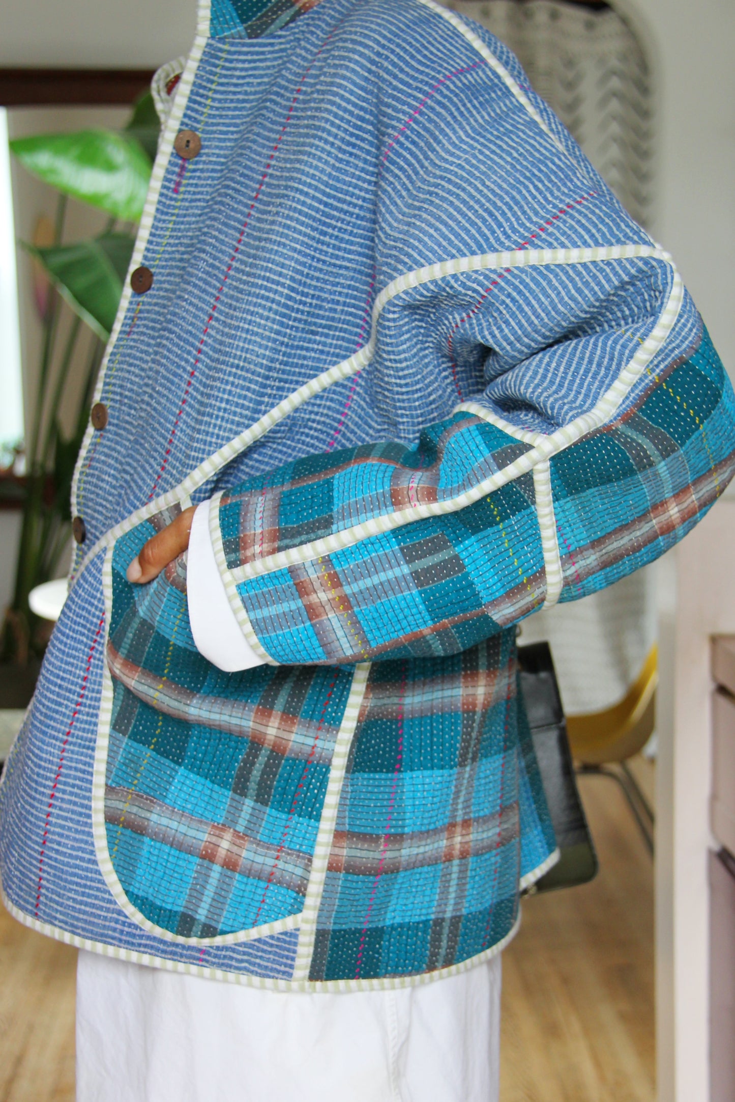 The Ladhiya Quilted Patchwork Kantha Jacket