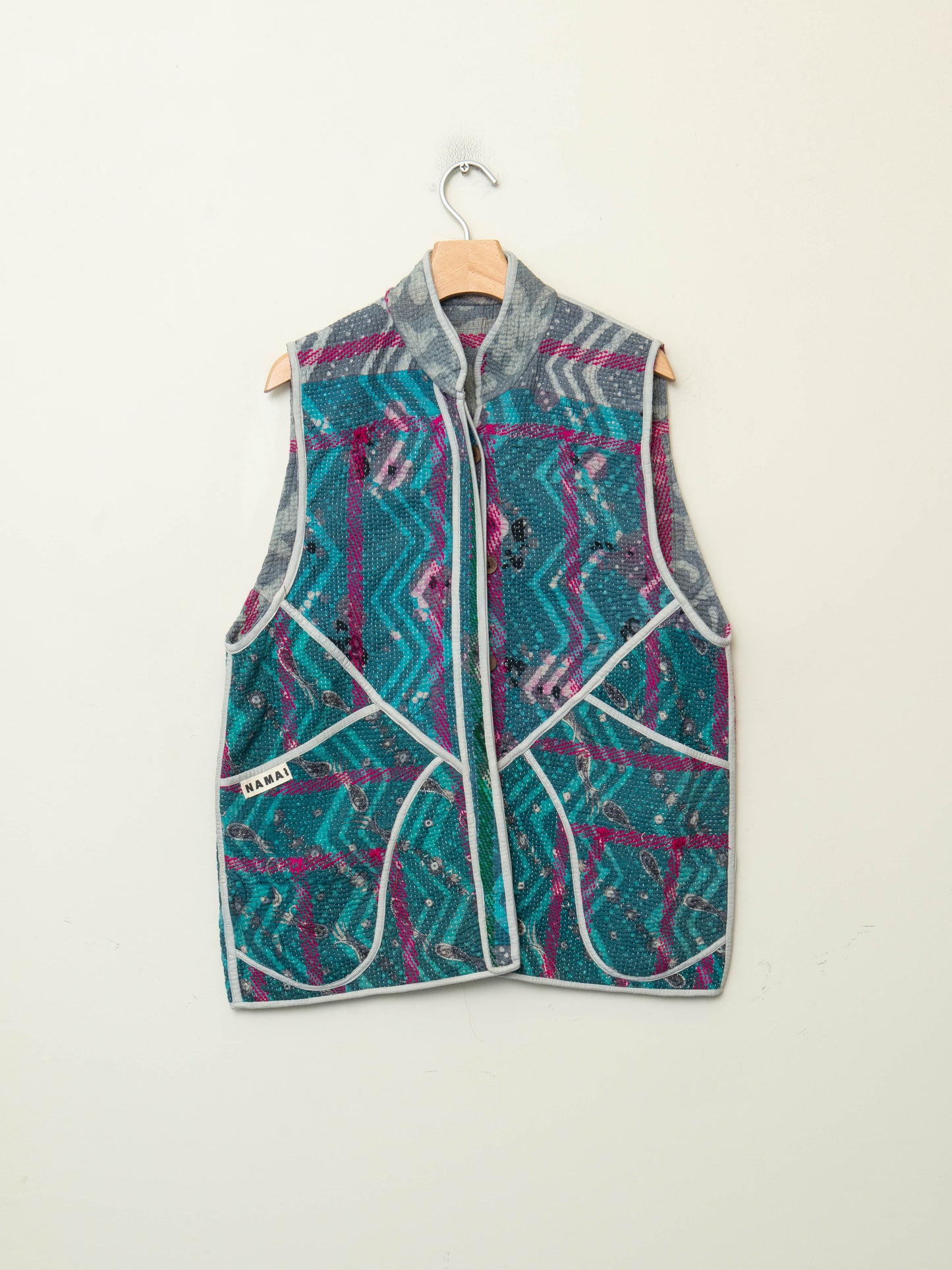 The Ladhiya Quilted Plant Dyed Kantha Vest
