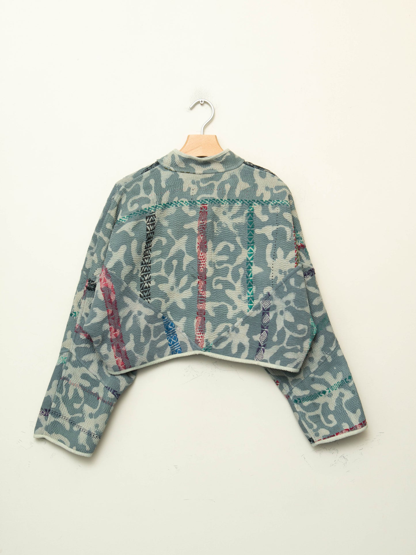 The Kaira Cropped Quilted Plant Dyed Kantha Jacket
