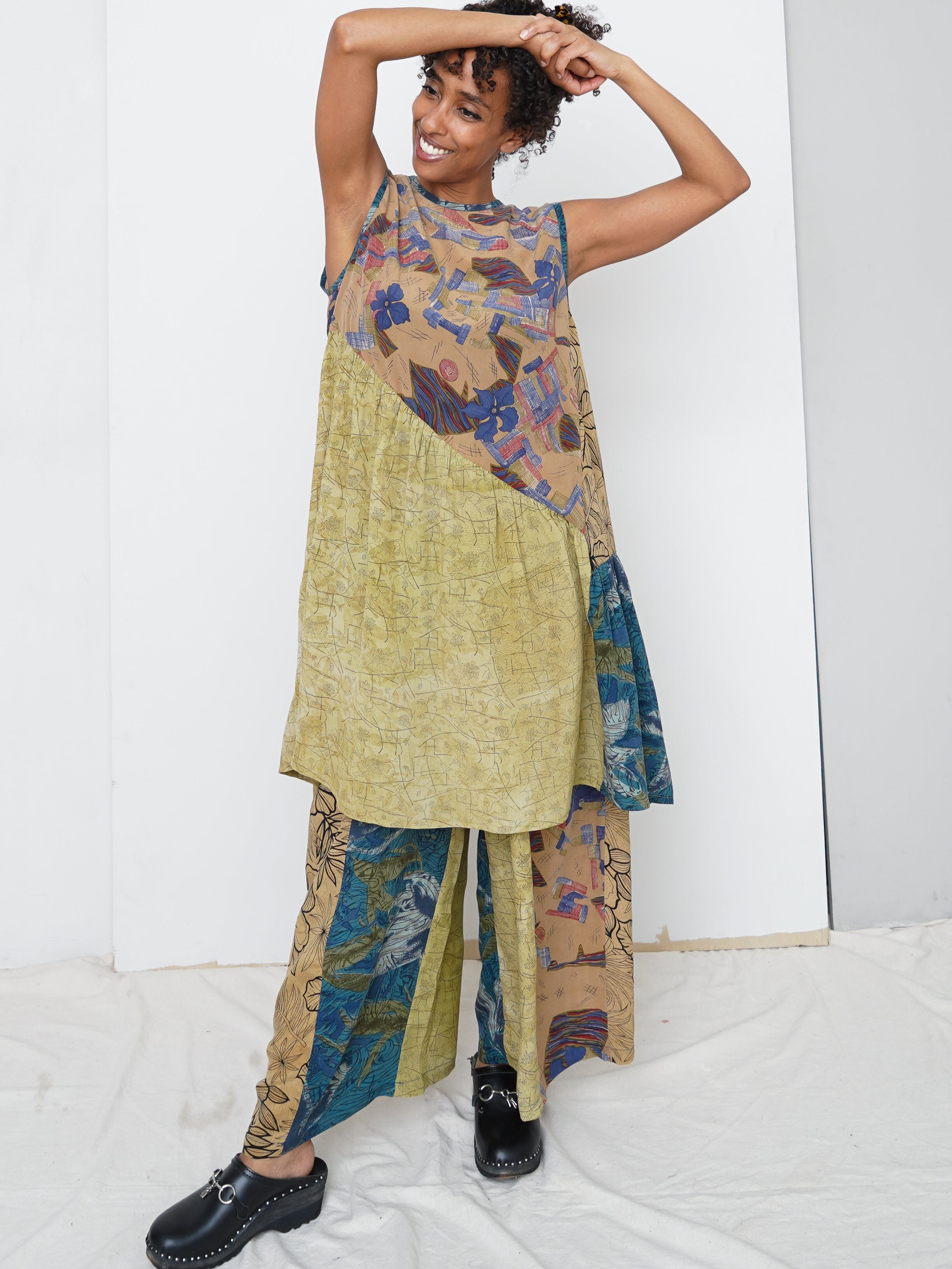 The Anan Short Dress  - Extra Small / Small - Upcycled Silk
