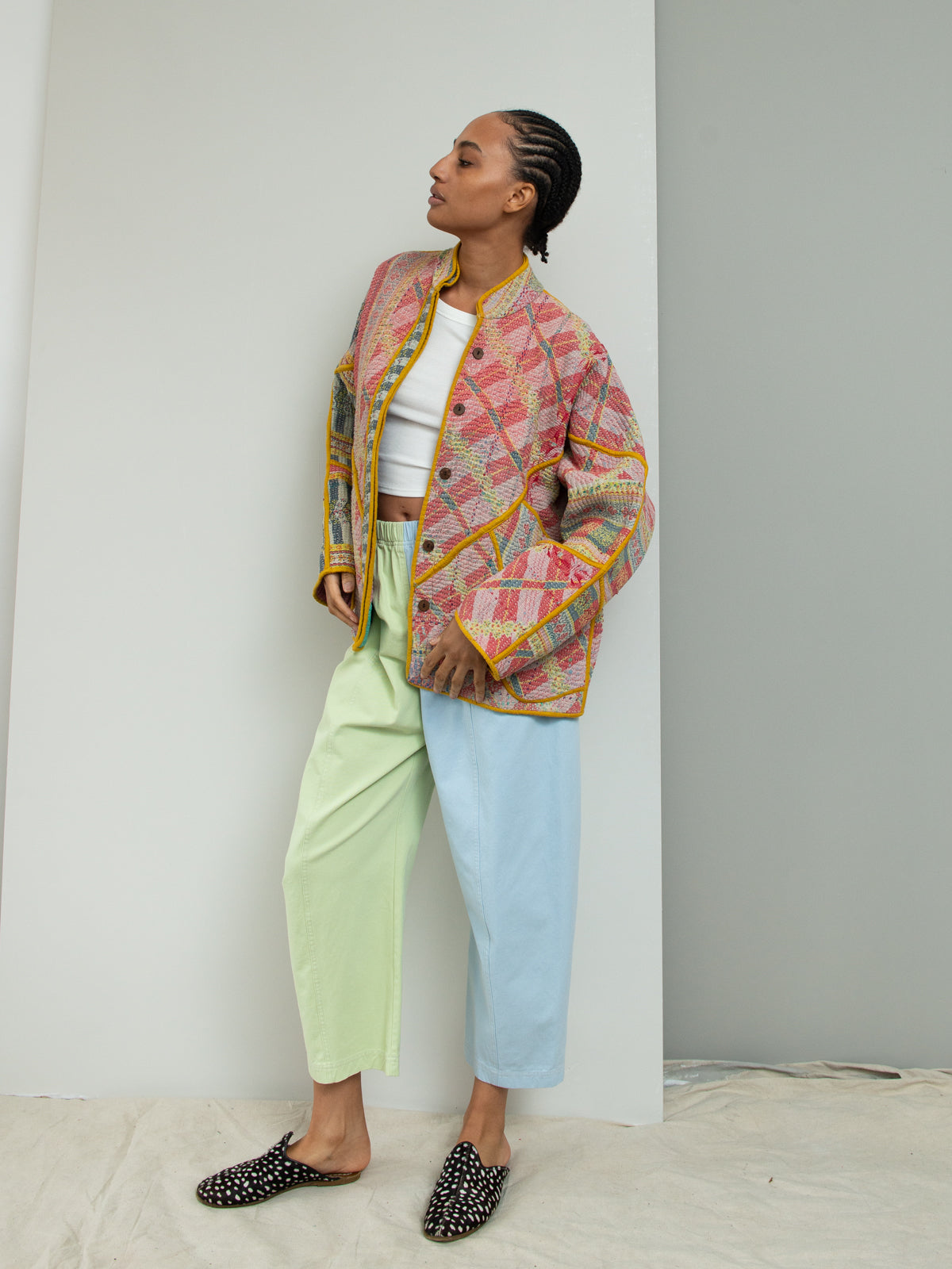 The Ladhiya Quilted Patchwork Kantha Jacket