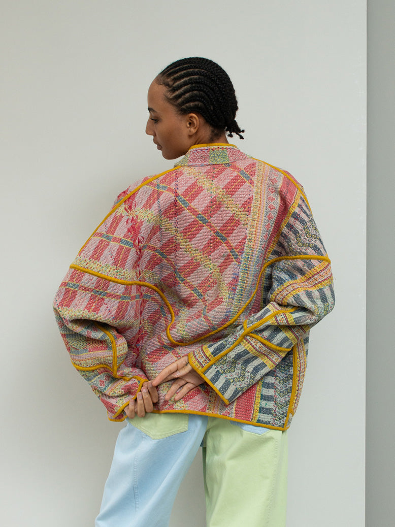 The Ladhiya Quilted Patchwork Kantha Jacket