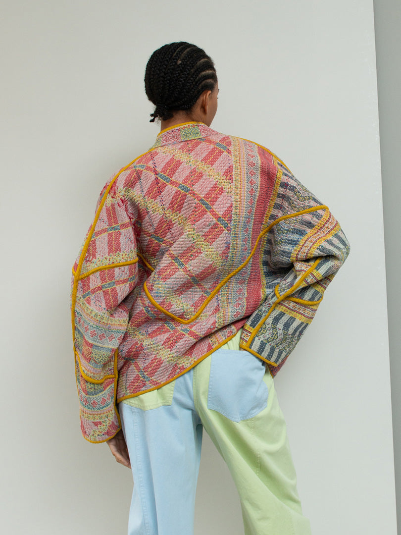 The Ladhiya Quilted Patchwork Kantha Jacket