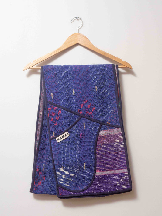 The Gopi  Quilted Patchwork Kantha Pocket Pocket Scarf